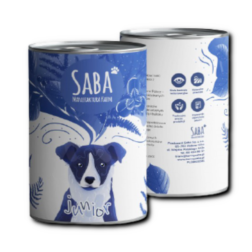 (W) SABA junior dla szczeniaka z indykiem 850g na Arena.pl