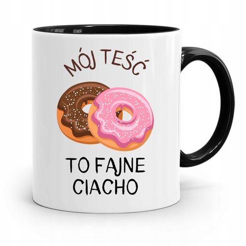 Kubek Czarny Dla Teścia Mój Teść To Fajne Ciacho Z Nadrukiem Ze Zdjęciem na Arena.pl