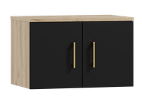 Szafka łazienkowa nad pralkę NERO 60 czarny/dąb craft złoty (W5)
