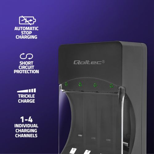 Qoltec Ładowarka do akumulatorków Ni-MH typu R03/AAA R6/AA | 300mA na Arena.pl