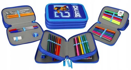 TRZYKOMOROWY PIÓRNIK SZKOLNY PSI PAW PATROL Chase z WYPOSAŻENIEM 30 element na Arena.pl