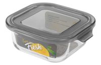 Pojemnik szklany żaroodporny kwadratowy z pokrywką do żywności KEEP IT FRESH 520 ml szary