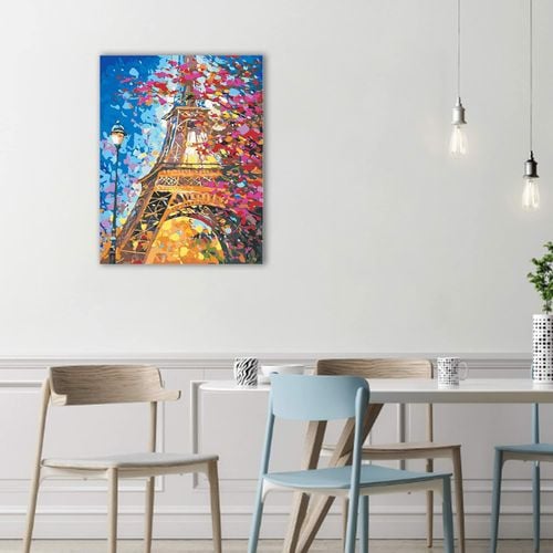 Malowanie Po Numerach Bez Ramki Wieża Eiffla 40x50 na Arena.pl