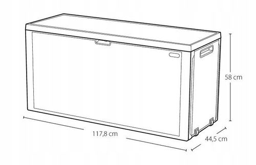 SKRZYNIA OGRODOWA NA TARAS KETER GRAFITOWA 277 l na Arena.pl