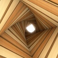 FOTOTAPETA ABSTRAKCJA ŚWIATŁO TUNEL BRĄZ 360x240