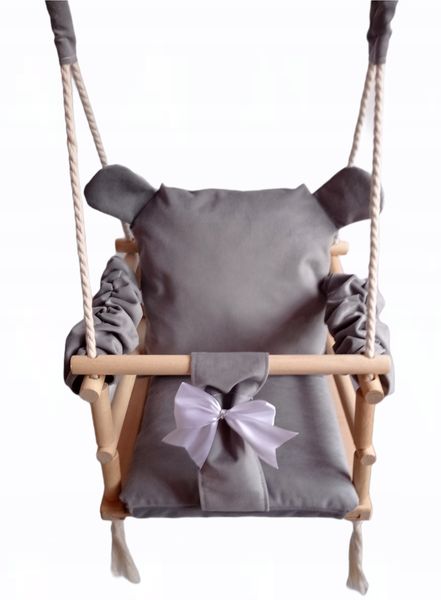 HUŚTAWKA 3w1 DLA DZIECI miś kolor szary zdjęcie 1