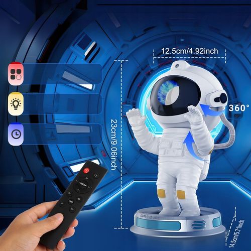PROJEKTOR GWIAZD ASTRONAUTA LED LAMPKA NOCNA 3D ROBOT DLA DZIECI NA PREZENT na Arena.pl