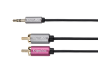 KM0310 Kabel wtyk jack 3.5 - 2RCA stereo 1.8m Kru