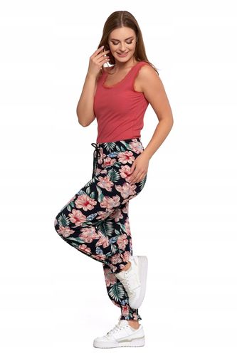Spodnie Damskie Długie Luźne Nogawki Alladynki Lekkie Kwiaty MORAJ L/XL na Arena.pl