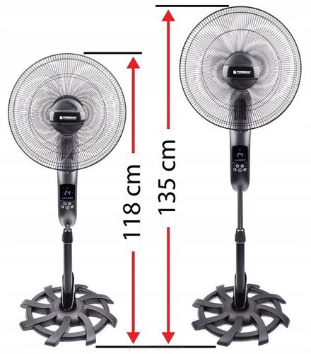 WENTYLATOR PODŁOGOWY WIATRAK STOJĄCY CZARNY CICHY 80W 135 CM na Arena.pl