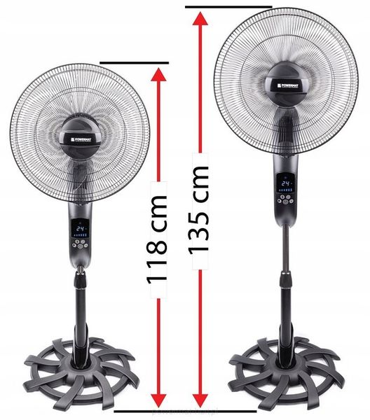 WENTYLATOR PODŁOGOWY WIATRAK STOJĄCY CZARNY CICHY 80W 135 CM zdjęcie 3