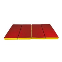 Materac Gimnastyczny Składany Kids TIS 200x100x5 cm 4-Częściowy Czerwono-Żółty