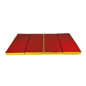 Materac Gimnastyczny Składany Kids TIS 200x100x5 cm 4-Częściowy Czerwono-Żółty