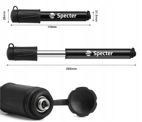 Pompka rowerowa hulajnoga uchwyt na ramę ręczna aluminium Mała 7bar SPECTER na Arena.pl