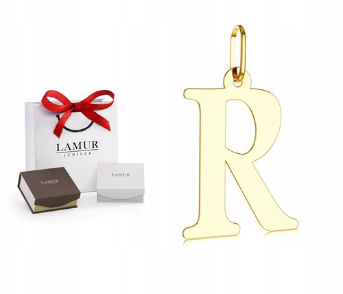 ZŁOTA LITERKA R ZAWIESZKA 585 PREZENT 3D + GRATISY na Arena.pl