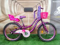 Rower dziecięcy dla dziewczynki FLOWER koło 20 " + wstążki, koszyk, dzwonek
