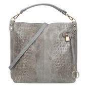VERA PELLE torebka zamszowa worek shopper z kłódeczką V493 j.taupe