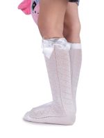 Podkolanówki dziewczęce skarpetki bawełniane ażurowe z kokardą 35-38 YOCLUB