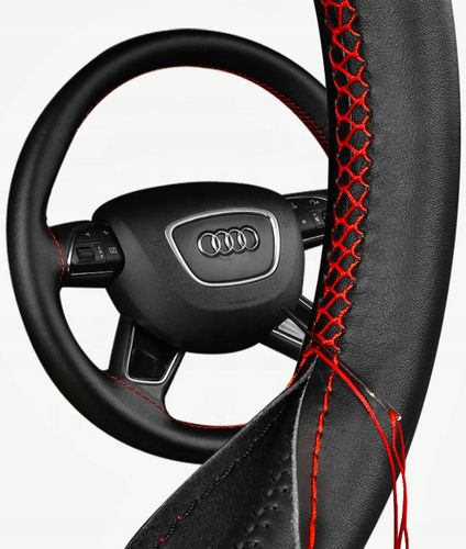 SKÓRZANY POKROWIEC na kierownice SKÓRA nakładka OCHRONNA ZE SKRÓRY OBSZYCIE na Arena.pl