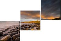 60 90CM OBRAZ 3 ELEM ZAMEK DUNSTANBURGH JONATHAN COMBE ŚCIENNY DRUK PŁÓTNO
