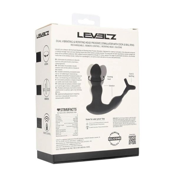 Dual Vibrating Remote Rotating Head Silicone Prostate Stimulator With Cock zdjęcie 3