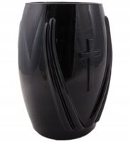 Wazon nagrobny niski nagrobkowy na nagrobek czarny 22cm