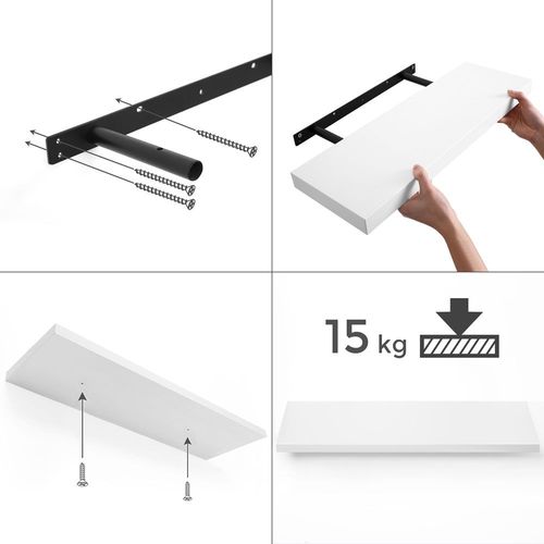 SONGMICS Półka ścienna 60x20x3,8cm BIAŁA na Arena.pl