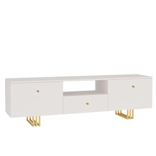 SZAFKA RTV KLARA 150 KASZMIR BEŻ ZŁOTY nogi metal salon na Arena.pl