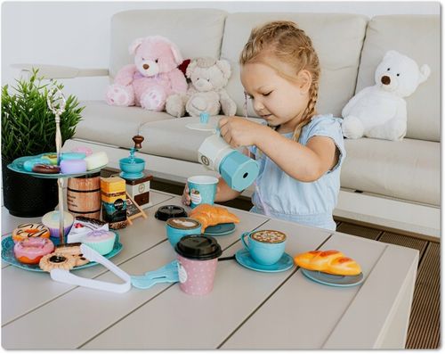 SERWIS DLA DZIECI XXL zestaw do herbaty kawy filiżanki cukiernia kawiarnia na Arena.pl