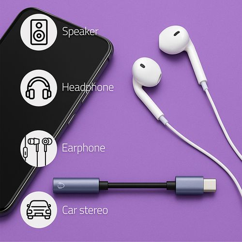 Qoltec Adapter USB-C do Jack 3.5mm Hi-Fi Audio 10cm na Arena.pl