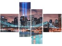 130CM 90 OBRAZ 4 ELEM PANORAMA MANHATTANU ŚCIENNY