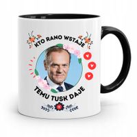 Kubek Czarny Donald Tusk Po Platforma Prezent Z Nadrukiem Ze Zdjęciem