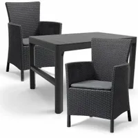 ZESTAW MEBLI OGRODOWYCH RATTAN 2 FOTELE + STOLIK