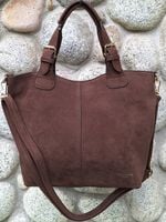 Torebka GALLANTRY ZAMSZOWA Eko SKÓRA Aktówka Shopper CZEKOLADA