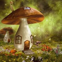 FOTOTAPETA dziecięca DOMEK LEŚNY GRZYBEK 395x285