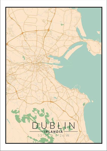 Dublin mapa kolorowa - plakat 42x59,4 cm zdjęcie 1