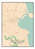 Dublin mapa kolorowa - plakat 61x91,5 cm