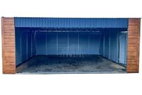 Garaż Blaszany Wiata samochodowa Drzwi Drewnopodobny dach spad w tył TS761