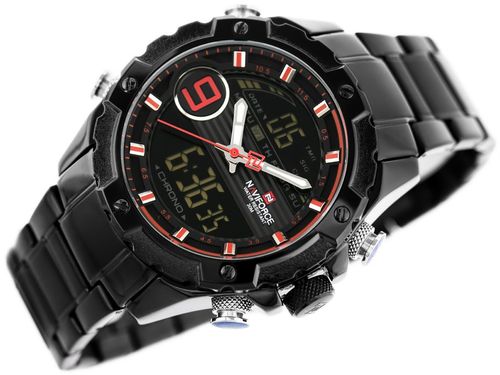 Zegarek Męski Naviforce - Nf9146S (Zn089B) - Black/Red + Box na Arena.pl