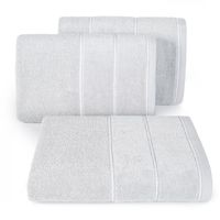 Ręcznik bawełniany z welurową bordiurą MARI 70x140 srebrny