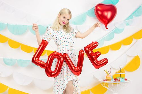 balony czerwone napis love - 140x35cm na Arena.pl