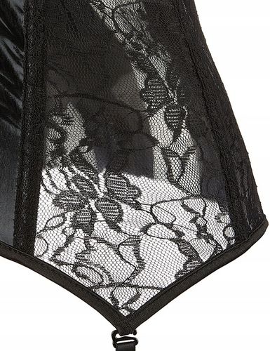 Zmysłowy koronkowy gorset plus size z zapięciami do pończoch figi 187k na Arena.pl