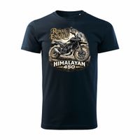 Koszulka motocyklowa z motocyklem na motor Royal Enfield Himalayan 450 męska granatowa S