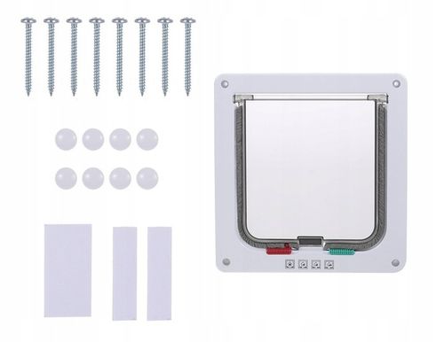 DRZWI Z KLAPĄ DLA PSA KOTA DRZWICZKI WAHADŁOWE KLAPA 4 SPOSOBY XL BIAŁE na Arena.pl