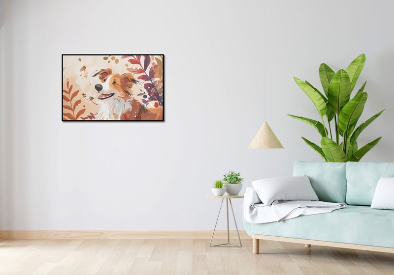 Plakat 86,4x56,8cm Collie Jesienną Porą zdjęcie 4