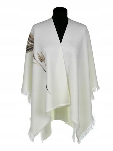 PONCZO CHUSTA Z HAFTEM KREMOWE ECRU R. UNI 42 - 56 na Arena.pl