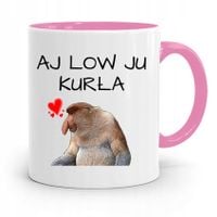 Kubek Różowy Na Walentynki Aj Low Ju Kurła
