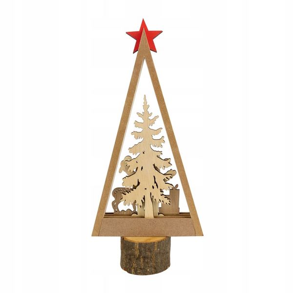 Drewniany stroik świąteczny Choinka 34 cm zdjęcie 4