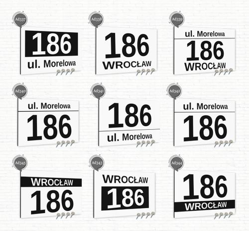 Tabliczka adresowa Dibond Tablica adres działki Biała 30x20 Różne wzory na Arena.pl