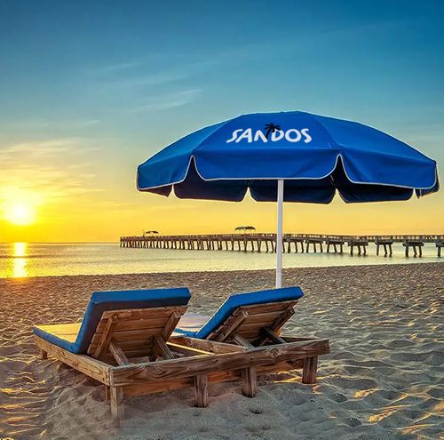 Parasol plażowy w kolorze niebieskim na Arena.pl